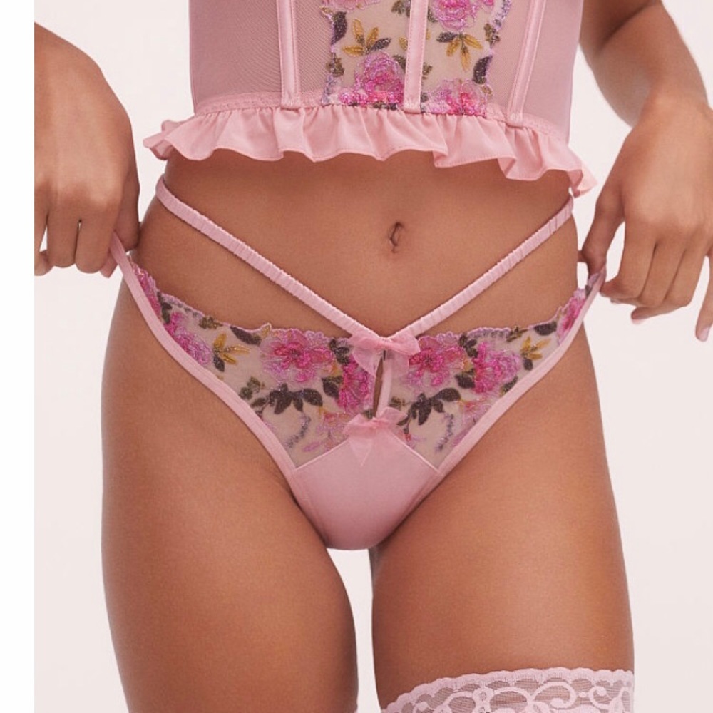 For Love and Lemons Blushing Rose Thong Panties S